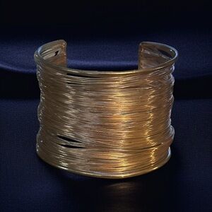Wide copper multi wire cuff bracelet
